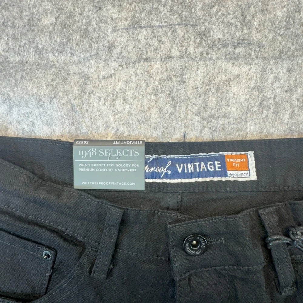 Weatherproof  Vintage 1948 Selects Black 36x32 Mens Vortex Straight Fit